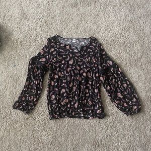 Black and paisley blouse